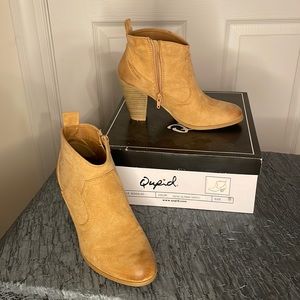 Qupid zip ankle boots suede